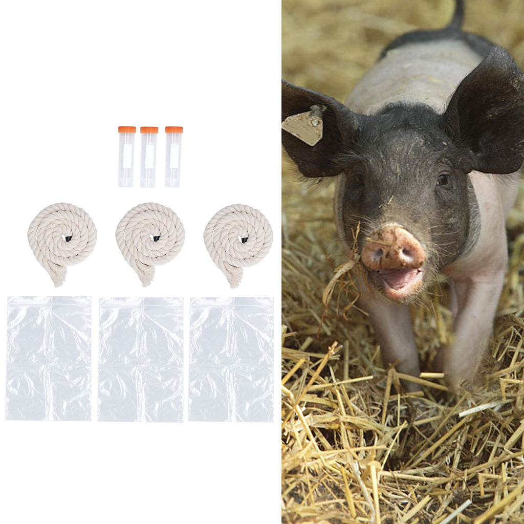 3Sets Saliva Sampling Rope Strong Practicability Complete Tools Soft Cotton Rope Swine Fever Detection Tool for Pigs