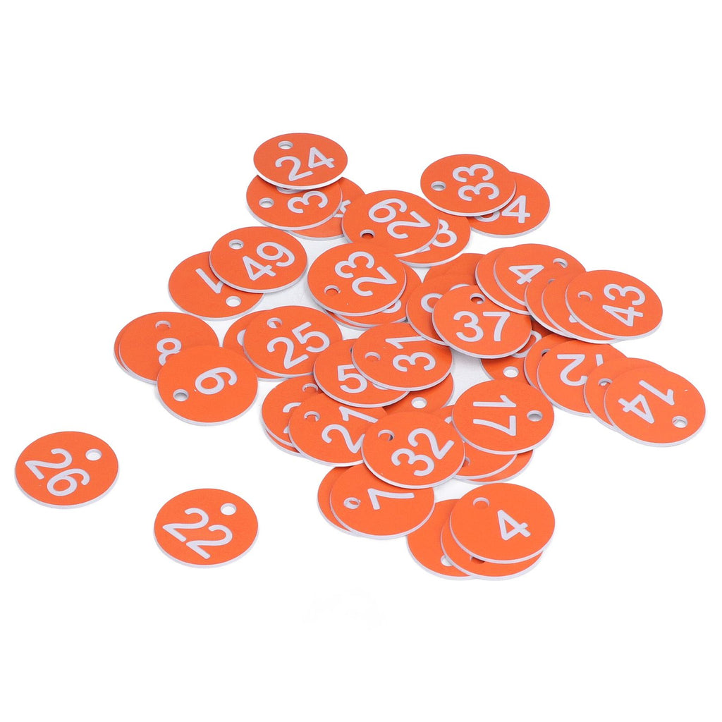 50Pcs Numbered Label Round Simple Beautiful Beehive Tag Breeding Supplies for Beekeeping Animal HusbandryNumbers 1 to 50 Orange
