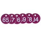 50Pcs Numbered Label Round Simple Beautiful Beehive Tag Breeding Supplies for Beekeeping Animal HusbandryNumbers 51 to 100 Purple