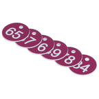 50Pcs Numbered Label Round Simple Beautiful Beehive Tag Breeding Supplies for Beekeeping Animal HusbandryNumbers 51 to 100 Purple