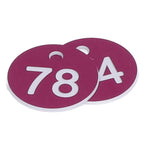 50Pcs Numbered Label Round Simple Beautiful Beehive Tag Breeding Supplies for Beekeeping Animal HusbandryNumbers 51 to 100 Purple
