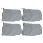 4PCS Car Rearview Mirror Protective Cover 190T Polyester Taffeta Faucet Frost Guard CoverGrey