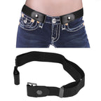 Buckle Free Stretch Belt Adjustable Japanese Invisible Traceless Belts for Women and MenBlack