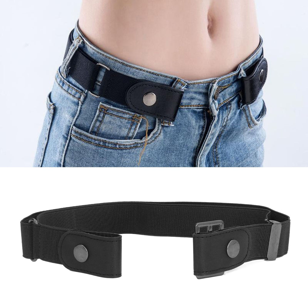 Buckle Free Stretch Belt Adjustable Japanese Invisible Traceless Belts for Women and MenBlack