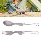 Camping Cutlery Set Camping Foldable Spoon Fork Portable Travel Tableware for Outdoor Picnic