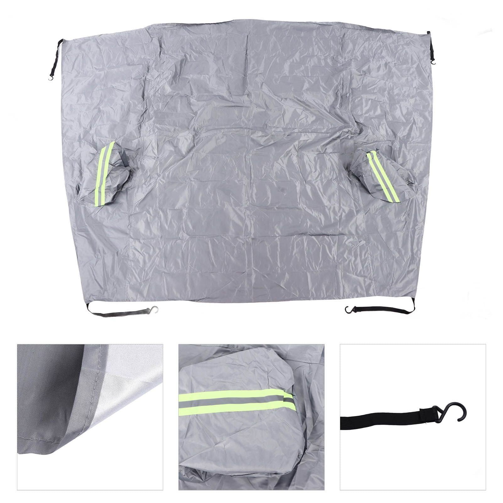 Windshield Cover Waterproof Snowproof Large Coverage Area Universal Windshield Protector with Reflective StripsGrey