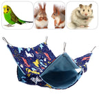 Pet Double Layer Warm Hammock Safe Warm Foldable Hanging Pet Sleeping Bag for Small Pets Hamster