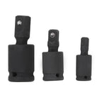 3PCS Universal Joint Socket Adapter 1/2 1/4 3/8 Drive Impact Adapter Socket Extension Adapter