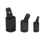 3PCS Universal Joint Socket Adapter 1/2 1/4 3/8 Drive Impact Adapter Socket Extension Adapter