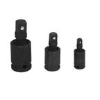 3PCS Universal Joint Socket Adapter 1/2 1/4 3/8 Drive Impact Adapter Socket Extension Adapter