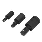 3PCS Universal Joint Socket Adapter 1/2 1/4 3/8 Drive Impact Adapter Socket Extension Adapter