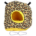 Warm Birdhouse Round Shape Soft Plush Save Space Easy Clean Safety Parrots HouseLeopard Print