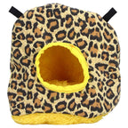 Warm Birdhouse Round Shape Soft Plush Save Space Easy Clean Safety Parrots HouseLeopard Print