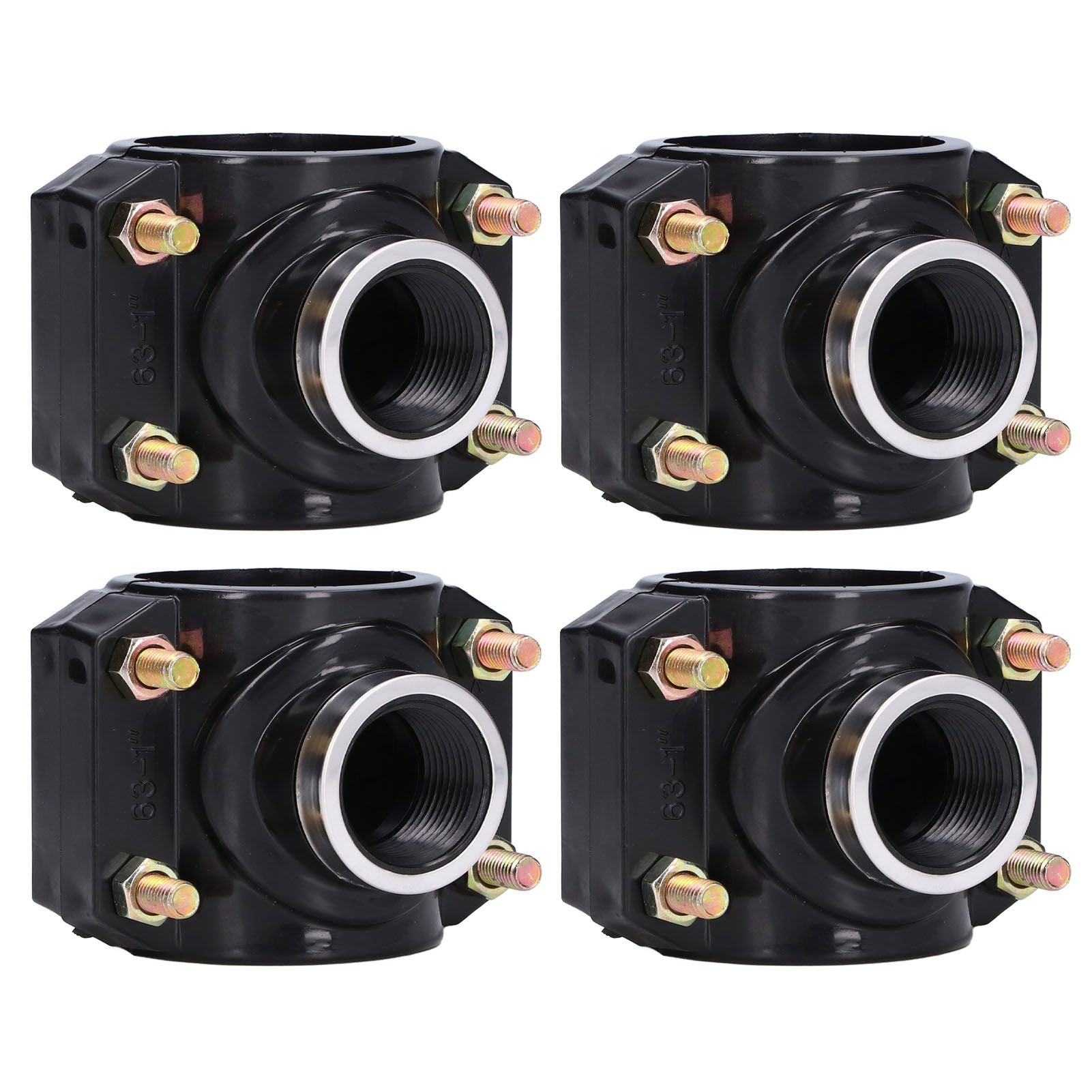 4 Sets Water Drain Saddle Plastic Pipe Additional Quick Connector Tee Kit G1 Female Thread