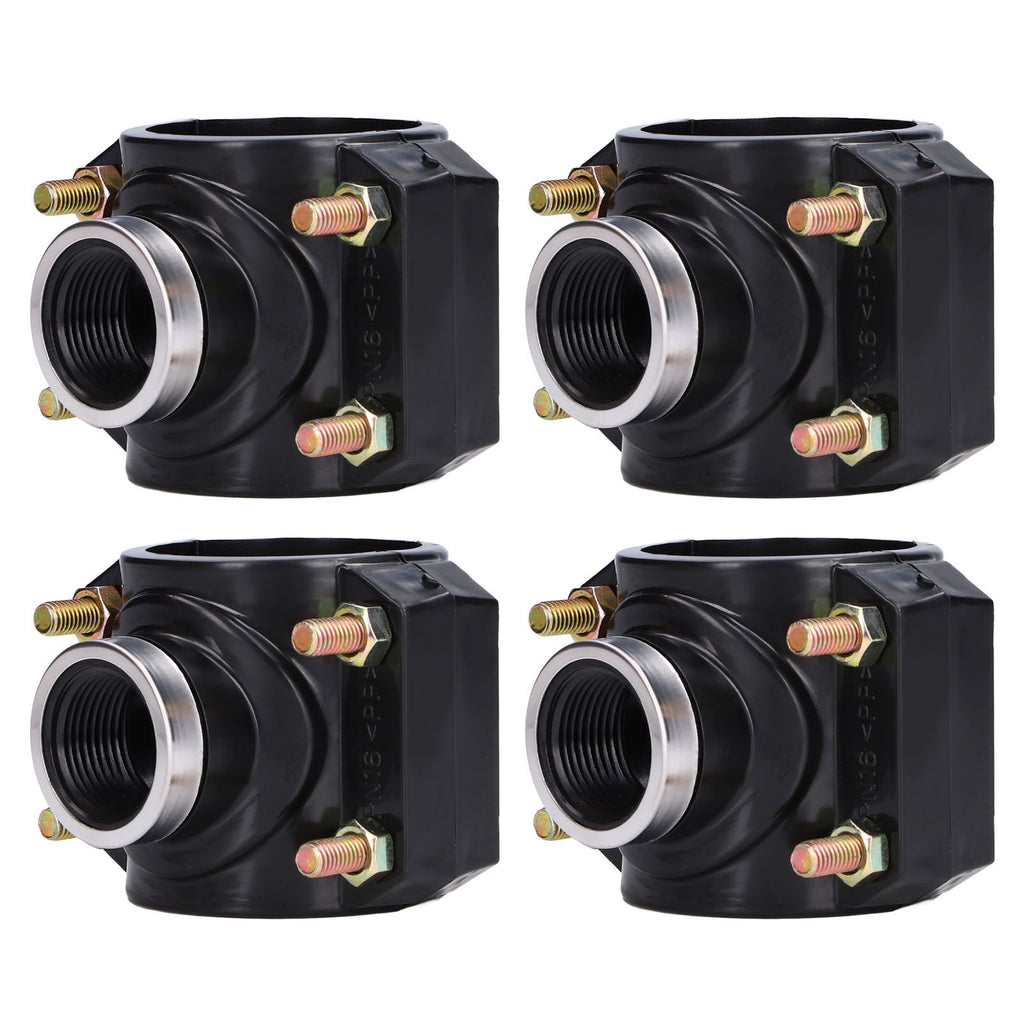 4 Sets Water Drain Saddle Plastic Pipe Additional Quick Connector Tee Kit G1 Female Thread