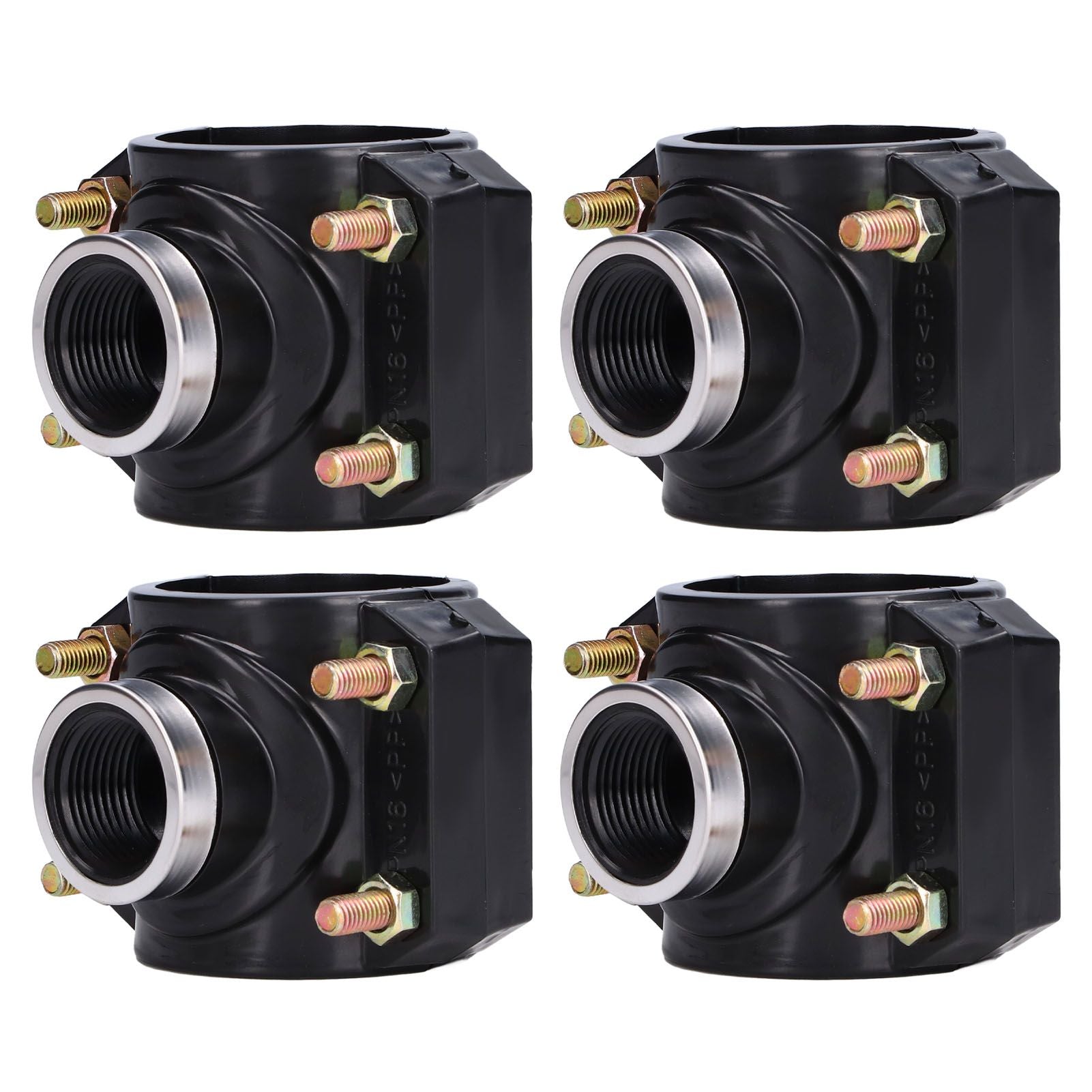 4 Sets Water Drain Saddle Plastic Pipe Additional Quick Connector Tee Kit G1 Female Thread