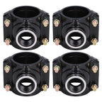 4 Sets Water Drain Saddle Plastic Pipe Additional Quick Connector Tee Kit G1 Female Thread