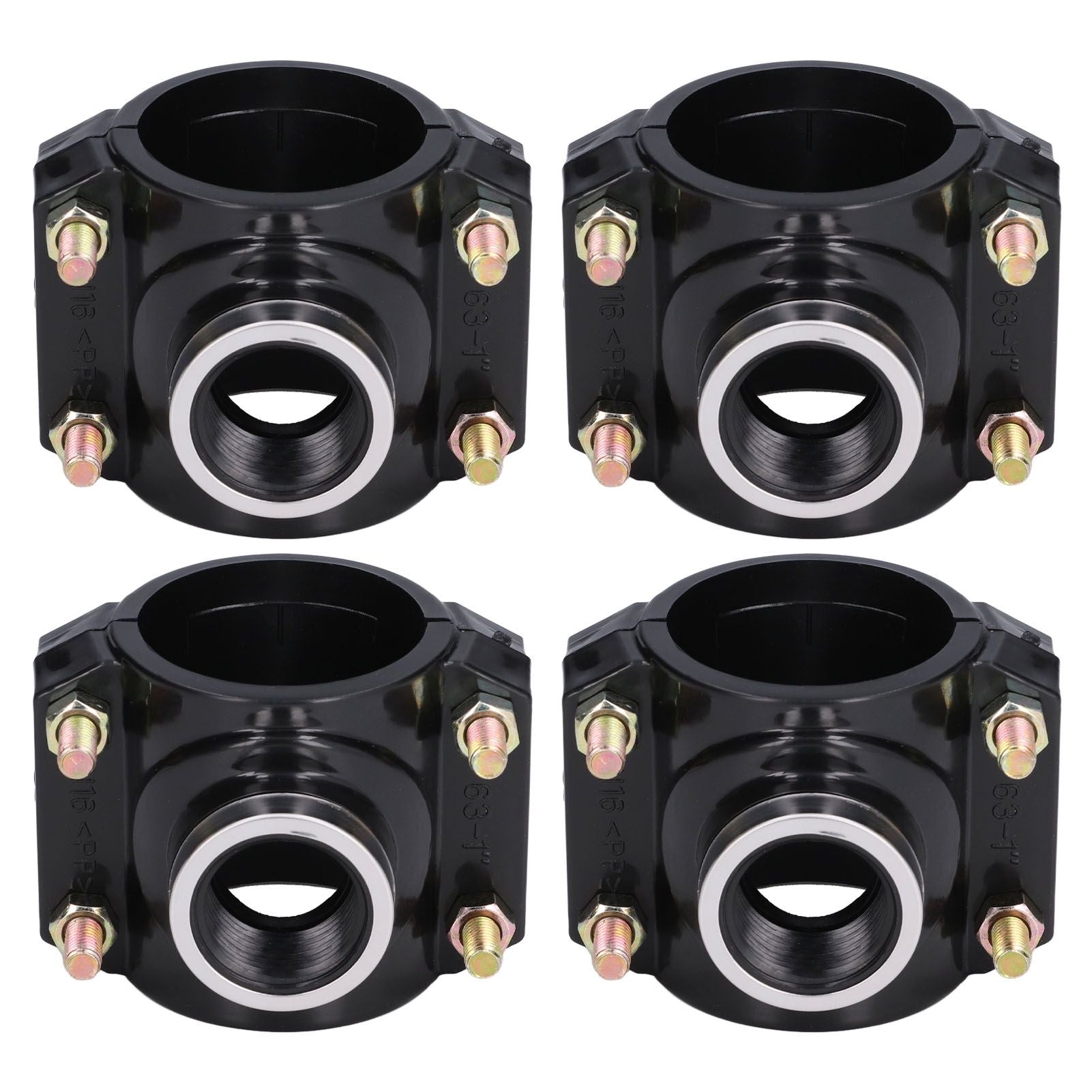 4 Sets Water Drain Saddle Plastic Pipe Additional Quick Connector Tee Kit G1 Female Thread