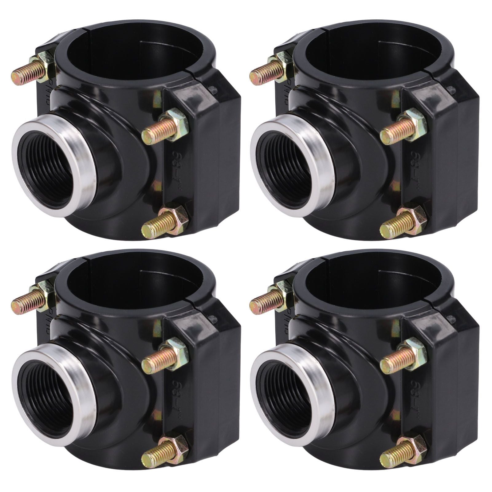 4 Sets Water Drain Saddle Plastic Pipe Additional Quick Connector Tee Kit G1 Female Thread