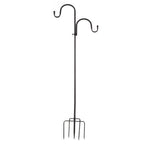 Shepherd's Hook Detachable Bird Feeder Hanger Iron 2 Hooks 5 Prong Bases Courtyard Accessories