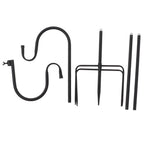 Shepherd's Hook Detachable Bird Feeder Hanger Iron 2 Hooks 5 Prong Bases Courtyard Accessories