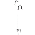 Shepherd's Hook Detachable Bird Feeder Hanger Iron 2 Hooks 5 Prong Bases Courtyard Accessories
