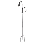 Shepherd's Hook Detachable Bird Feeder Hanger Iron 2 Hooks 5 Prong Bases Courtyard Accessories