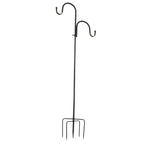 Shepherd's Hook Detachable Bird Feeder Hanger Iron 2 Hooks 5 Prong Bases Courtyard Accessories