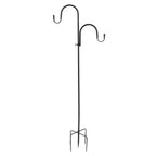 Shepherd's Hook Detachable Bird Feeder Hanger Iron 2 Hooks 5 Prong Bases Courtyard Accessories