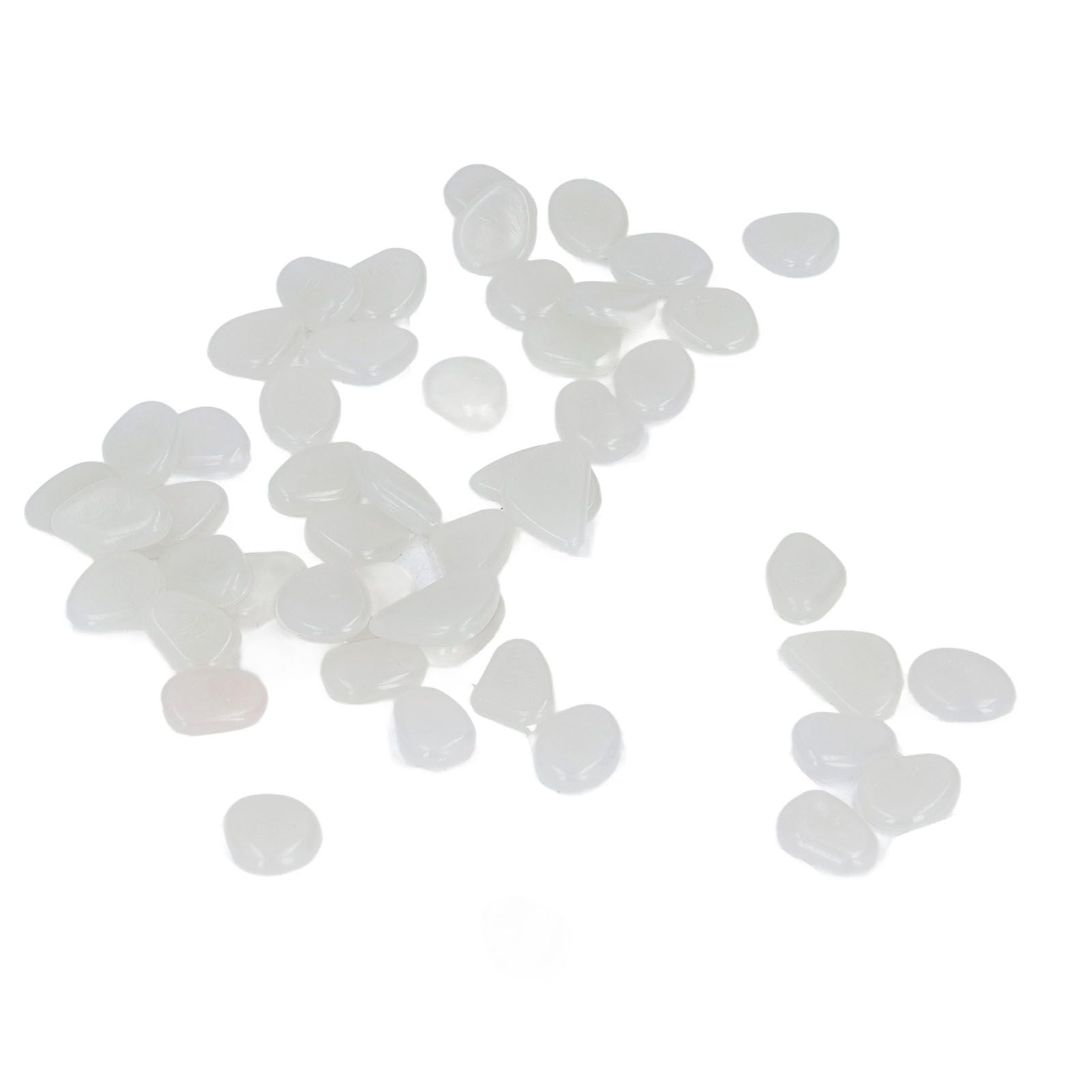 Outdoor Luminous Stones Colorful Fluorescent Luminous Pebbles for Dark Garden Courtyard Walkway Garden Trails 100 / Bag White