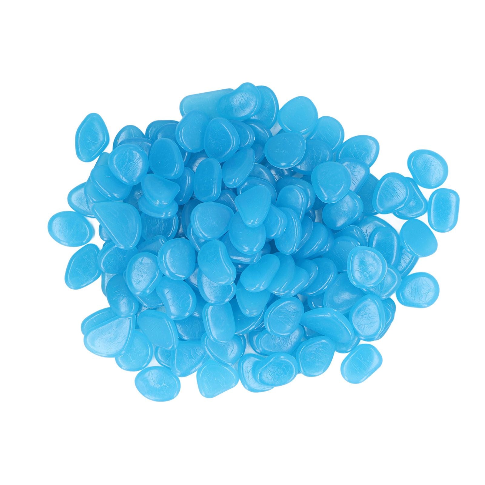 Outdoor Luminous Stones Colorful Fluorescent Luminous Pebbles for Dark Garden Courtyard Walkway Garden Trails 100 / Bag Dark Blue