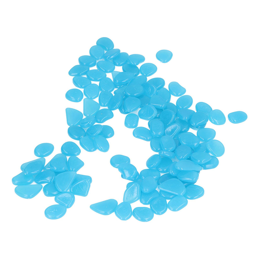 Outdoor Luminous Stones Colorful Fluorescent Luminous Pebbles for Dark Garden Courtyard Walkway Garden Trails 100 / Bag Dark Blue