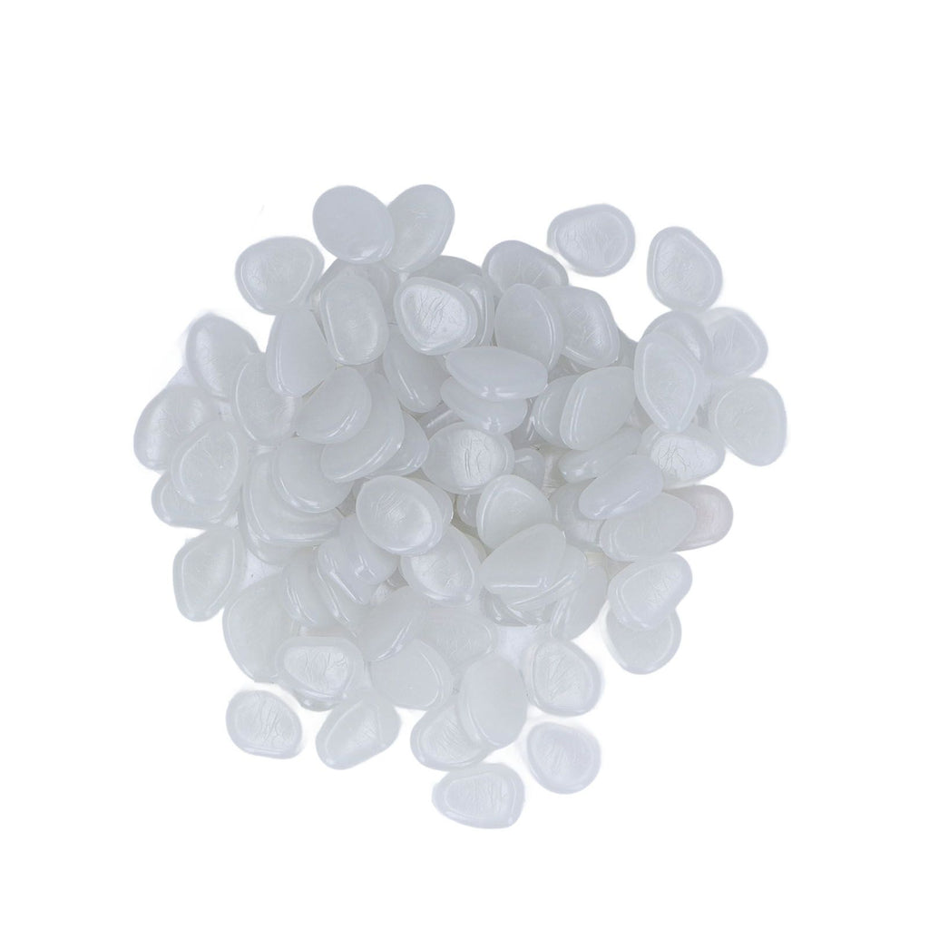 Outdoor Luminous Stones Colorful Fluorescent Luminous Pebbles for Dark Garden Courtyard Walkway Garden Trails 200 / Bag White