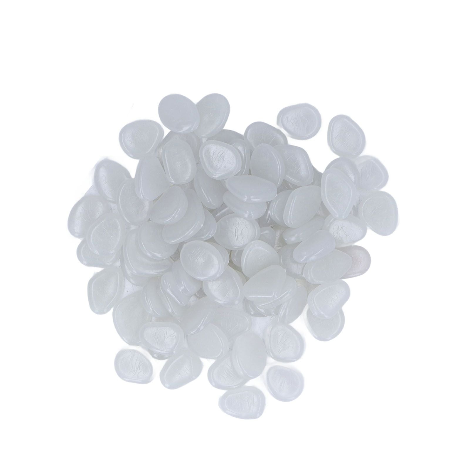 Outdoor Luminous Stones Colorful Fluorescent Luminous Pebbles for Dark Garden Courtyard Walkway Garden Trails 200 / Bag White