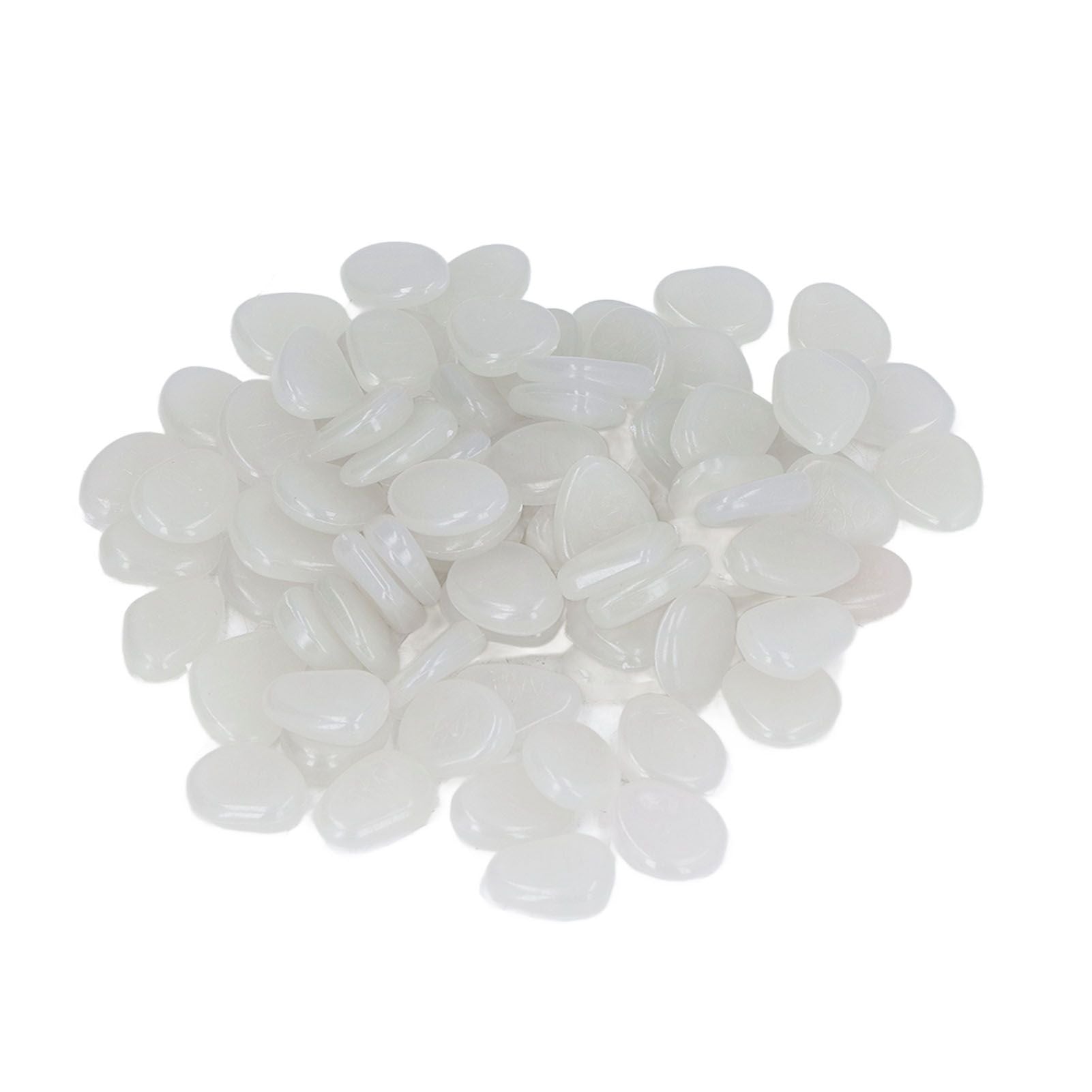 Outdoor Luminous Stones Colorful Fluorescent Luminous Pebbles for Dark Garden Courtyard Walkway Garden Trails 200 / Bag White