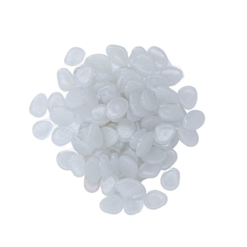 Outdoor Luminous Stones Colorful Fluorescent Luminous Pebbles for Dark Garden Courtyard Walkway Garden Trails 200 / Bag White