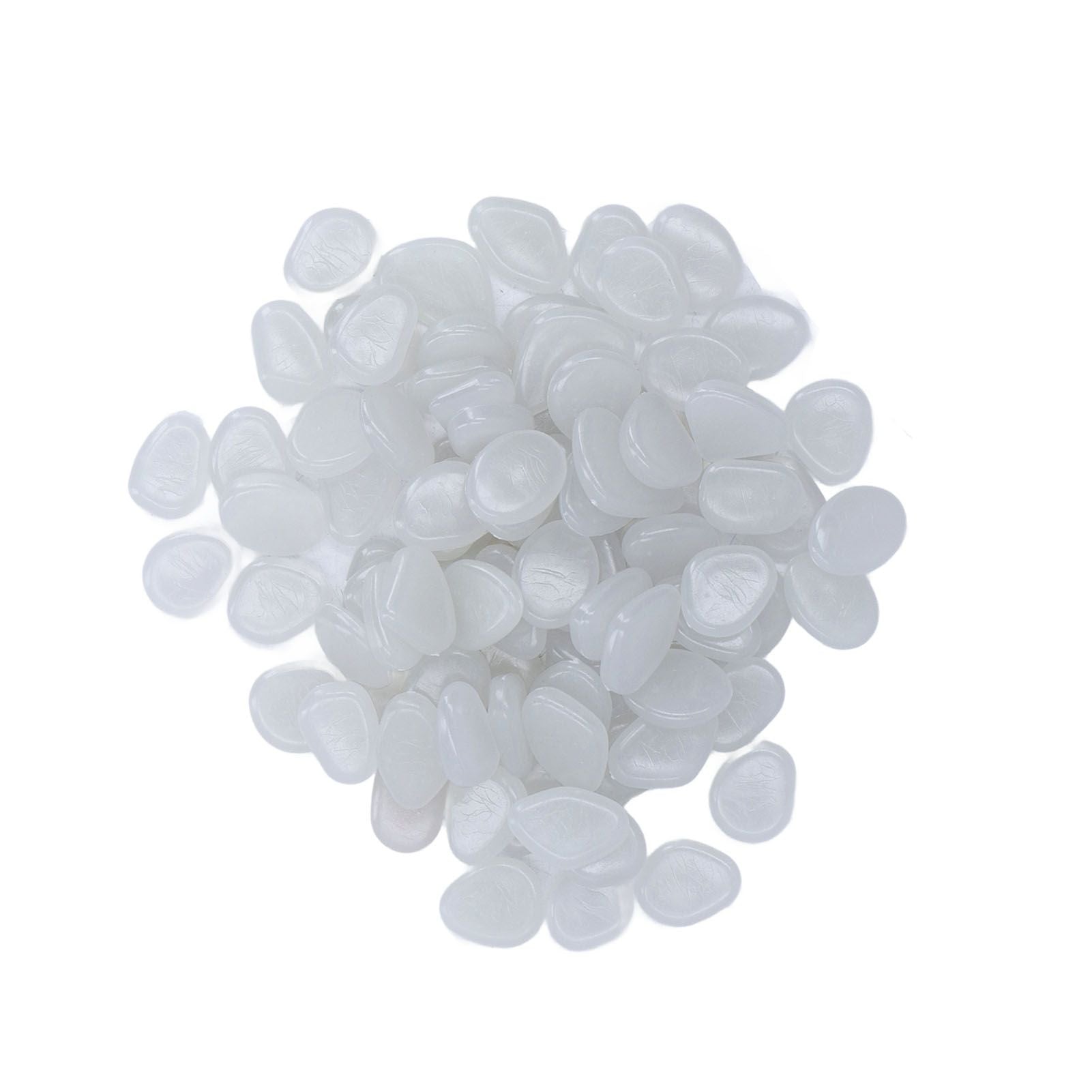 Outdoor Luminous Stones Colorful Fluorescent Luminous Pebbles for Dark Garden Courtyard Walkway Garden Trails 200 / Bag White