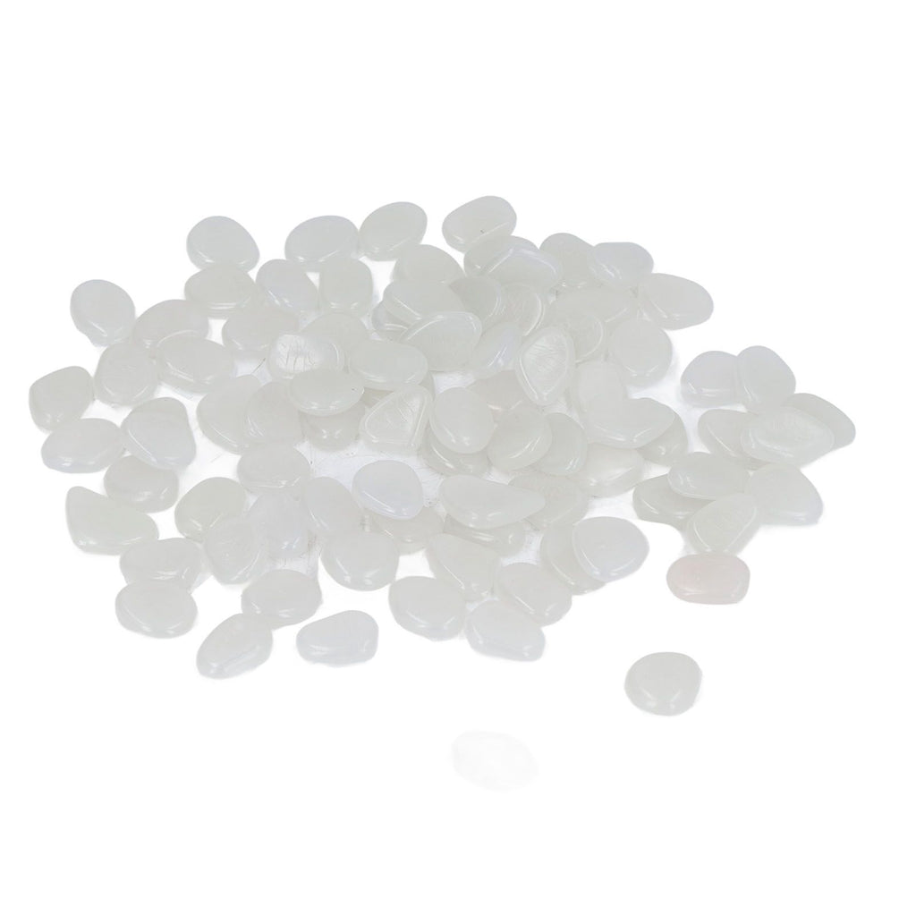 Outdoor Luminous Stones Colorful Fluorescent Luminous Pebbles for Dark Garden Courtyard Walkway Garden Trails 200 / Bag White