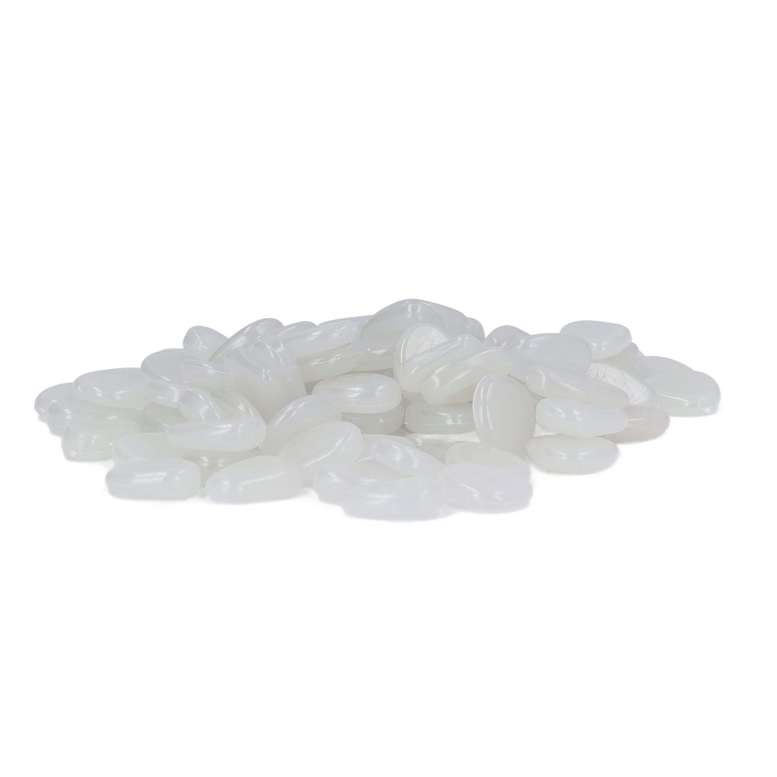 Outdoor Luminous Stones Colorful Fluorescent Luminous Pebbles for Dark Garden Courtyard Walkway Garden Trails 200 / Bag White