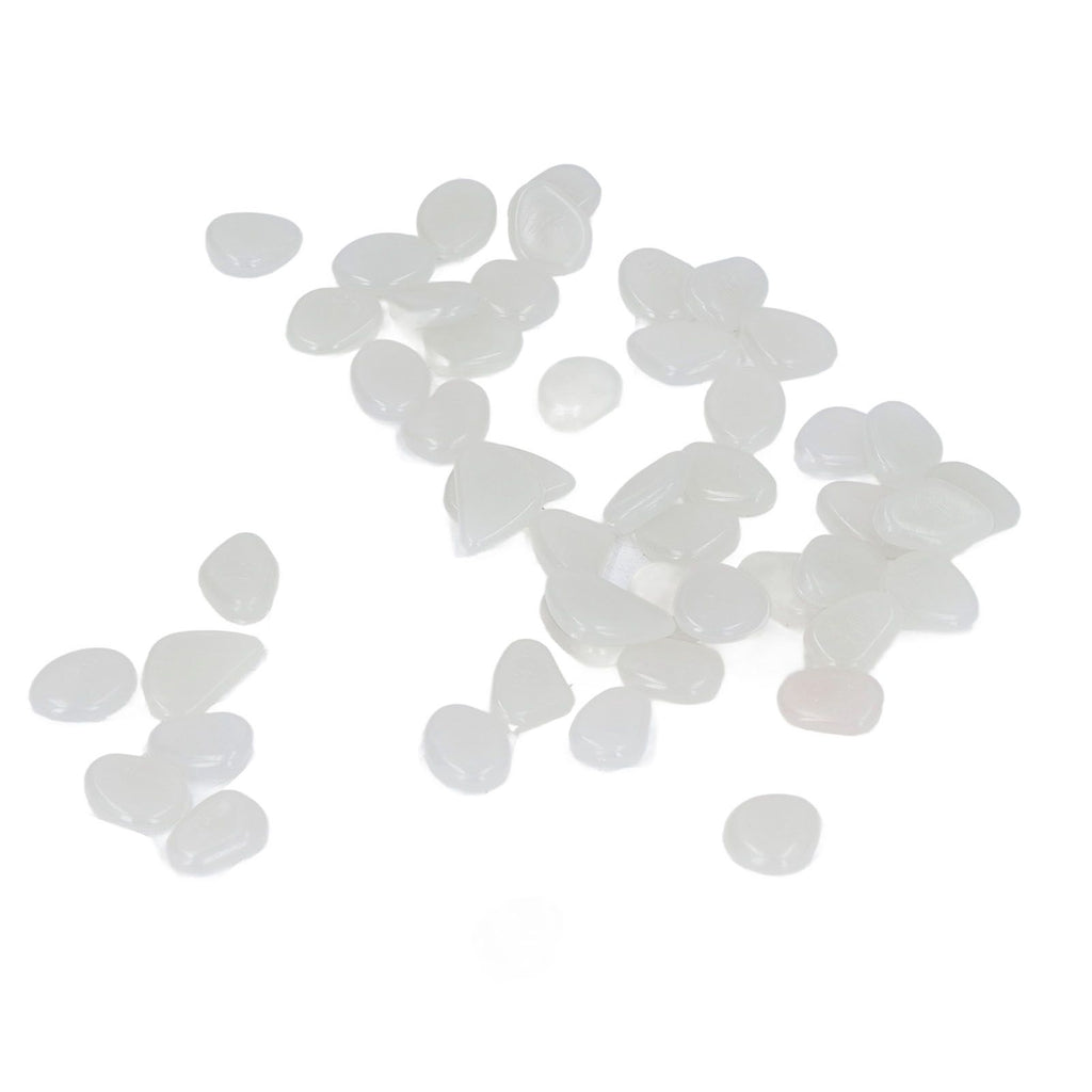 Outdoor Luminous Stones Colorful Fluorescent Luminous Pebbles for Dark Garden Courtyard Walkway Garden Trails 200 / Bag White