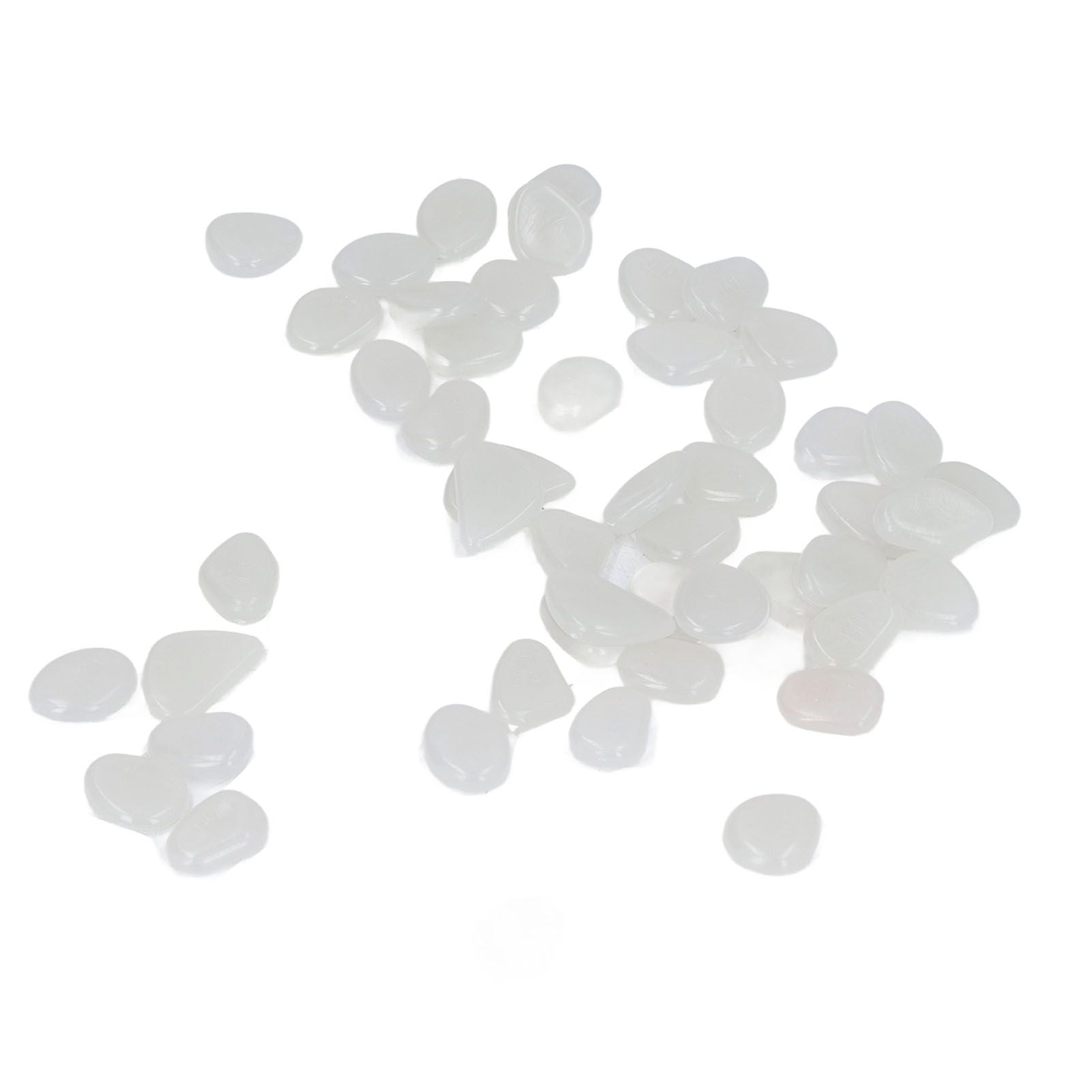 Outdoor Luminous Stones Colorful Fluorescent Luminous Pebbles for Dark Garden Courtyard Walkway Garden Trails 200 / Bag White
