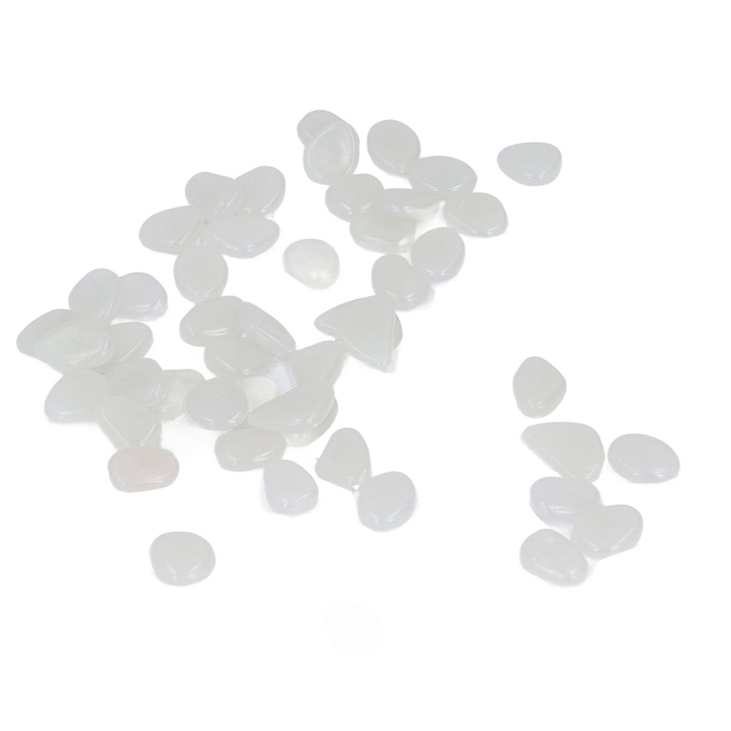 Outdoor Luminous Stones Colorful Fluorescent Luminous Pebbles for Dark Garden Courtyard Walkway Garden Trails 200 / Bag White