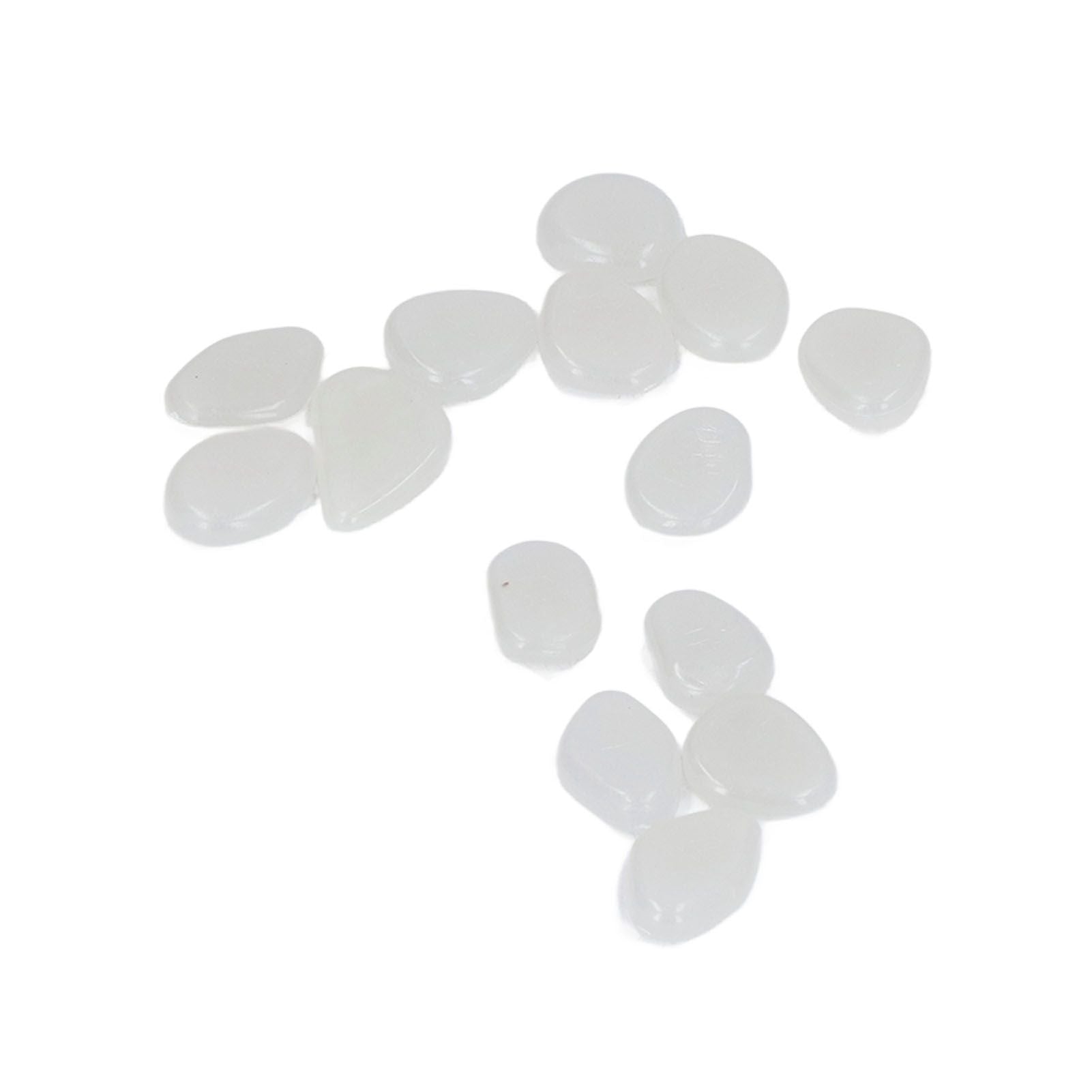 Outdoor Luminous Stones Colorful Fluorescent Luminous Pebbles for Dark Garden Courtyard Walkway Garden Trails 200 / Bag White