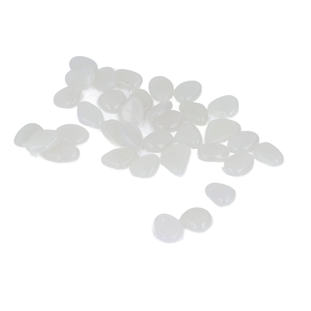 Outdoor Luminous Stones Colorful Fluorescent Luminous Pebbles for Dark Garden Courtyard Walkway Garden Trails 200 / Bag White