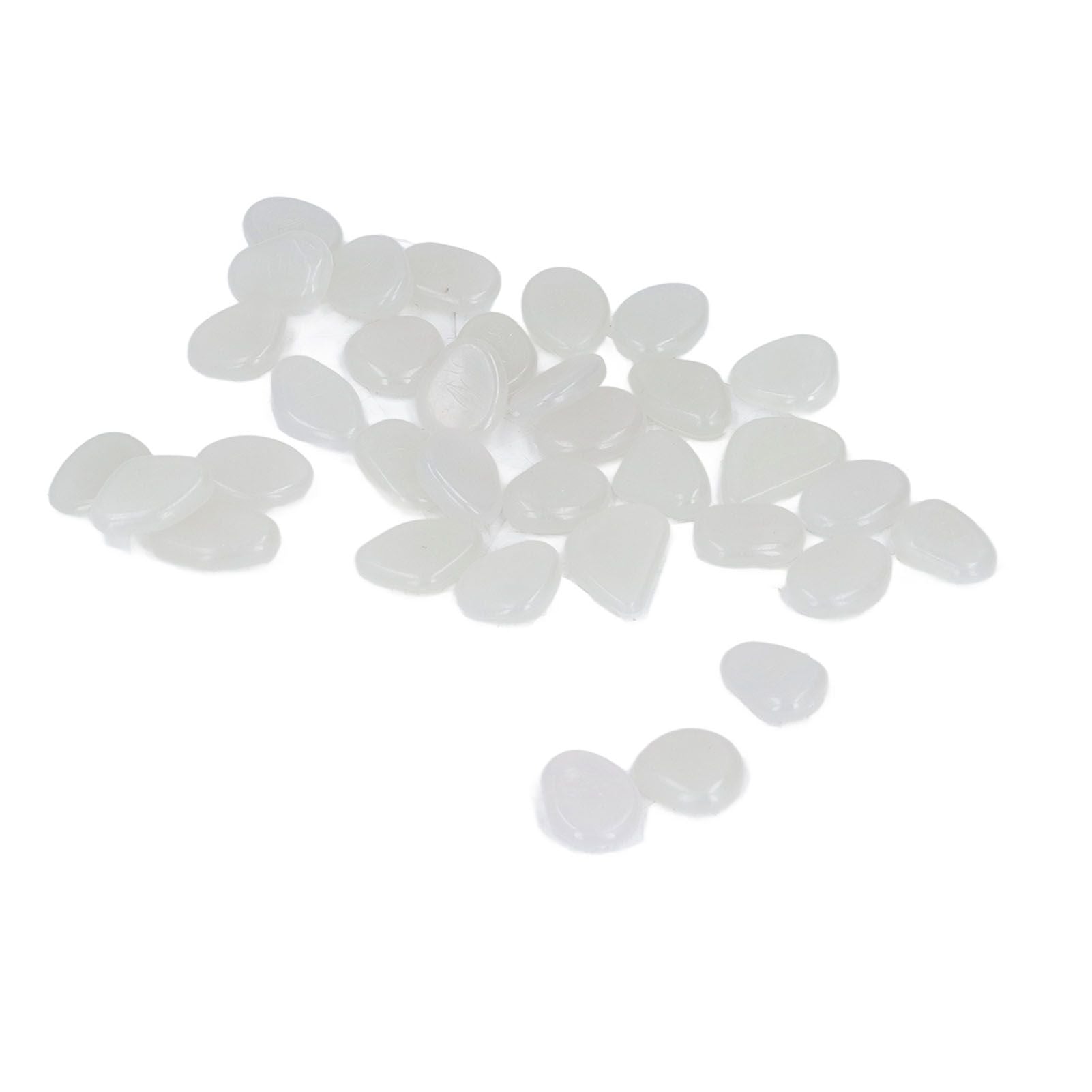 Outdoor Luminous Stones Colorful Fluorescent Luminous Pebbles for Dark Garden Courtyard Walkway Garden Trails 200 / Bag White