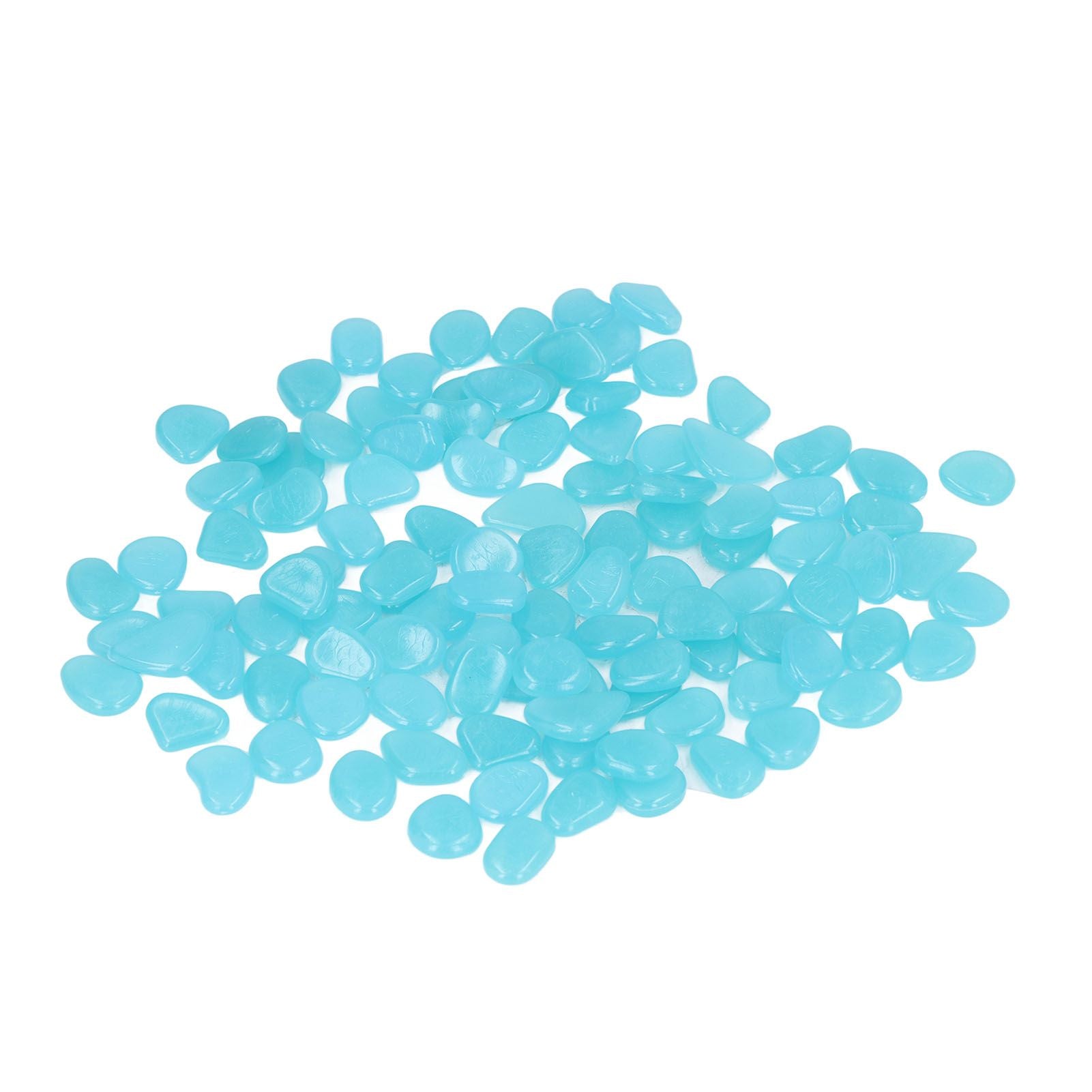 Outdoor Luminous Stones Colorful Fluorescent Luminous Pebbles for Dark Garden Courtyard Walkway Garden Trails 200 / Bag Light Blue