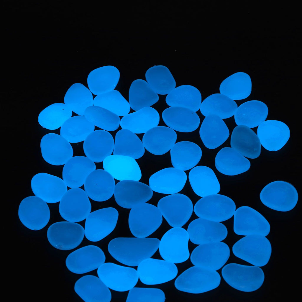 Outdoor Luminous Stones Colorful Fluorescent Luminous Pebbles for Dark Garden Courtyard Walkway Garden Trails 200 / Bag Dark Blue