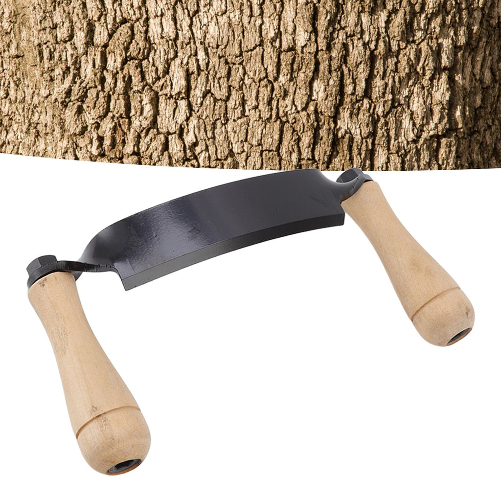 Draw Knife Wooden Handle HRC 30 Durable Tungsten Steel Curved High Sharpness Draw Shave Knife for Log Wood Furniture 8in