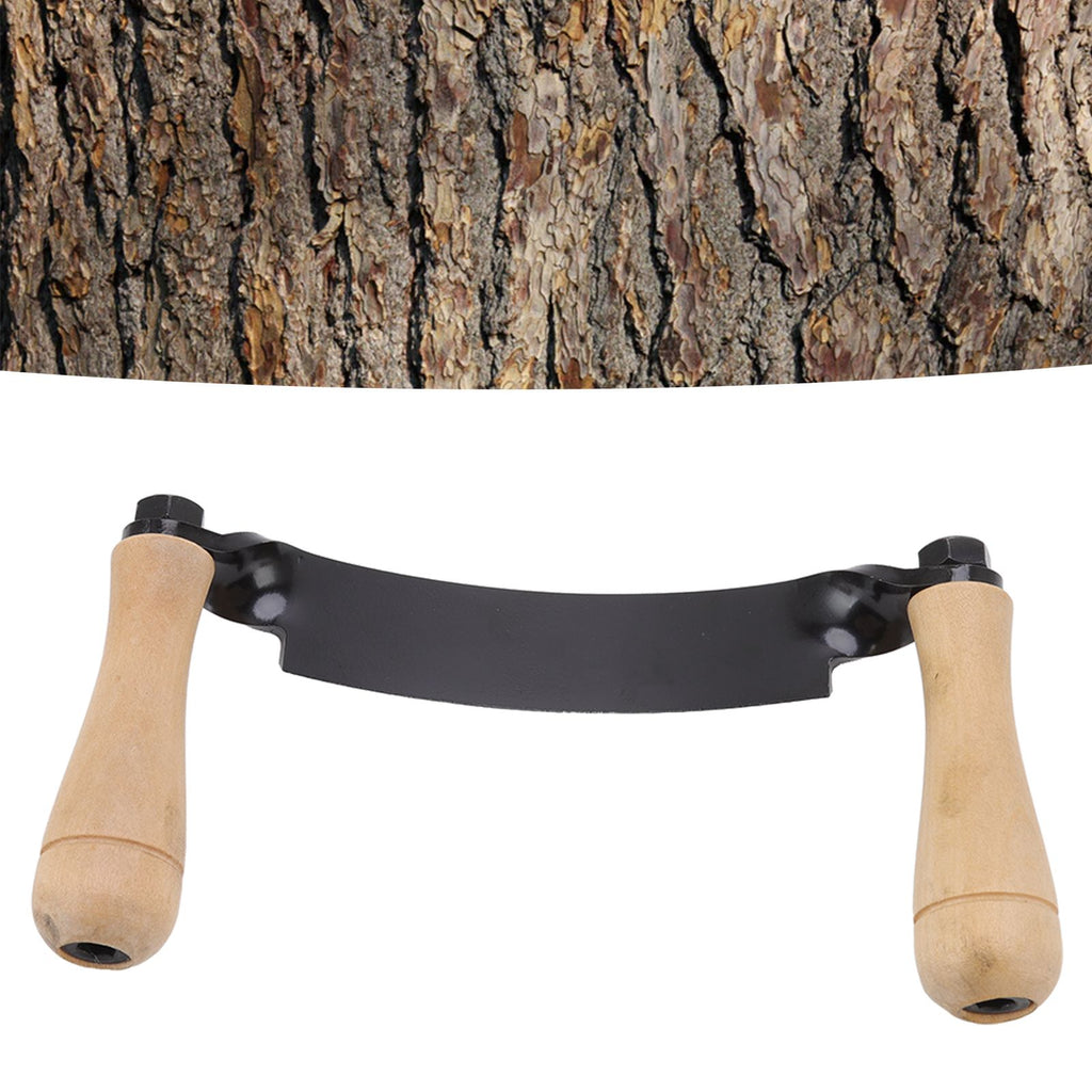 Draw Knife Wooden Handle HRC 30 Durable Tungsten Steel Curved High Sharpness Draw Shave Knife for Log Wood Furniture 10in