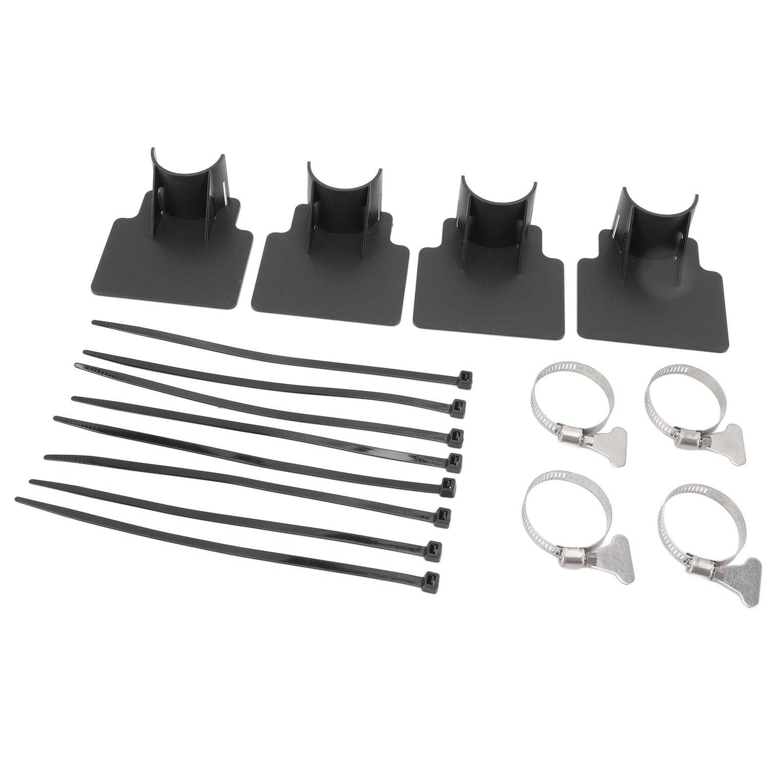 4 Sets Swimming Pool Pipe Holder Prevent Pipe Slip Cable Ties Stainless Steel Hose Clamp Swimming Pool Hose Holder Black